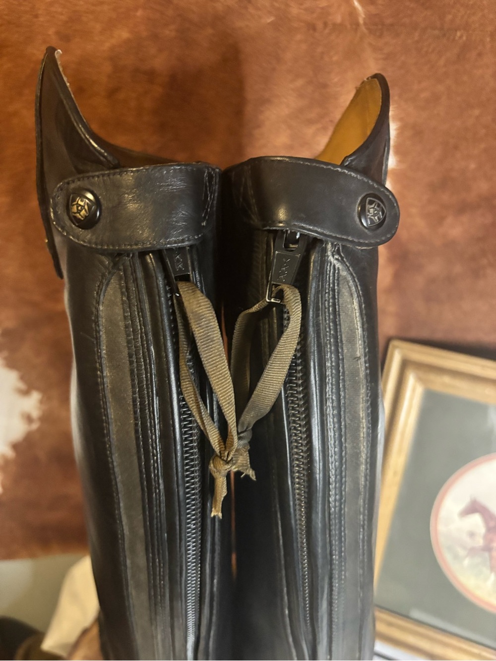 Ariat Women’s Black Leather Tall Riding Boots | Equestrian English Style Size 9B - Picture 6 of 8